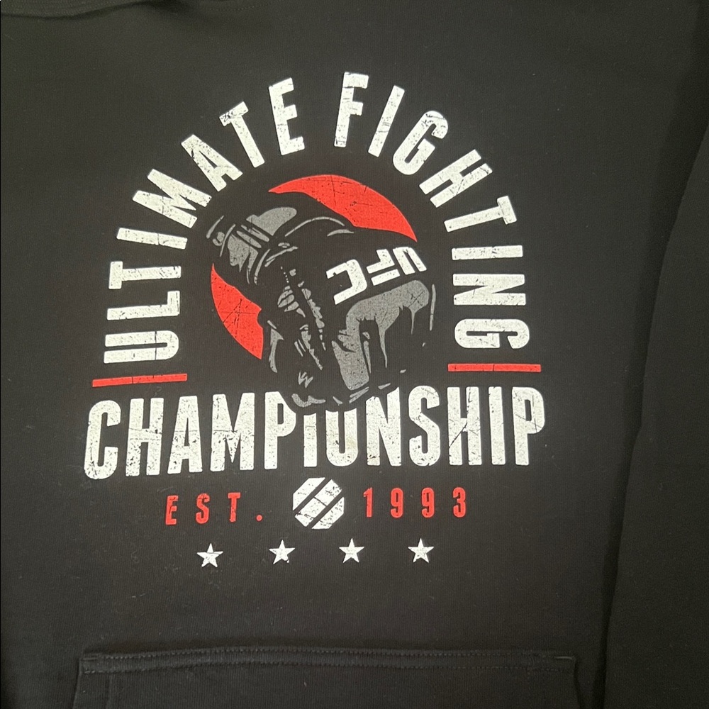 UFC Black Hoodie with Red and White Graphic - Picture 2 of 3